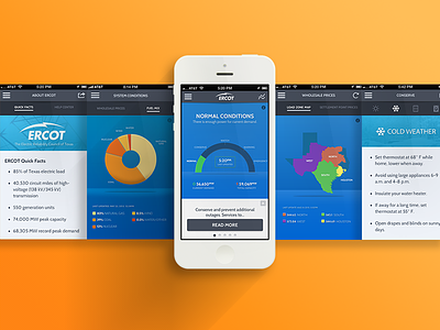 ERCOT Energy Saver App android app graphs ios7 ui windows8
