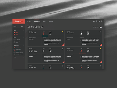 Taavi Dashboard Design black dark dashboard handsome red security