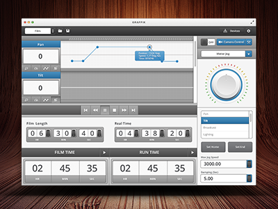 Graffik Desktop Application camera control design desktop application dial film graph handsome kinetic knob motion osx scroll scrolling switch time toggle ui ui design ux ux design