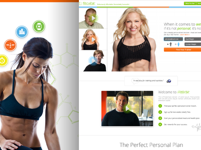 Fitness Product Landing Page clean colorful fitness grid handsome icons interactive landing layout minimal site video website