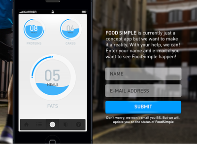 FoodSimple Mast Head food foodapp handsome ios nutrition nutrition app ui user experience user interface ux