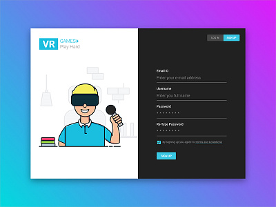 Sign-Up Form games illustration sign sign up signup ui up user experience user interface ux vr