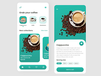 Coffee shop UI concept by Bunny on Dribbble