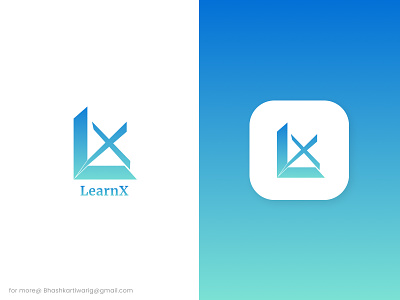 LearnX logo 3d animation branding design logo ui vector