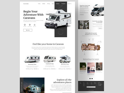 Caravan Website Design 3d animation app branding design graphic design illustration ui ux web webdesign website design