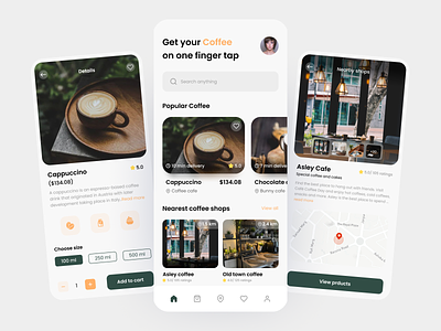 Coffee Shop appdesign branding coffee coffee app coffeeapp prouctdesign uidesign uiux