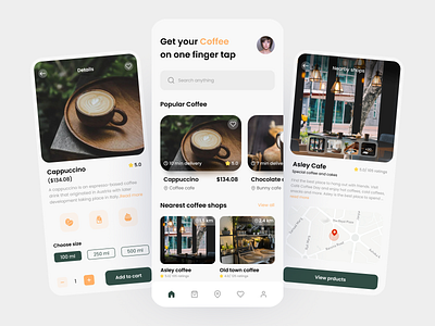 Coffee Shop 3d animation app appdesign branding coffee coffee app coffeeapp design graphic design illustration logo motion graphics prouctdesign typography ui uidesign uiux ux vector