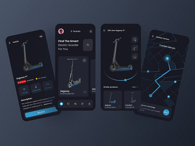 E-Scooter Shop blackui darkui ecommereapp escooterapp shopapp shoppingapp ui uidesign ux