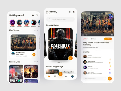 Games Streaming App - Streamer appdesign appui appuidesign game app gameapp gameappui gamestreamingapp gaming app streamingapp ui uidesign uiuxdesign ux uxdesign