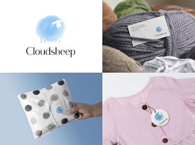 Cloudsheep - Logo and pattern clothes cloud identity illustration logo pattern sheep