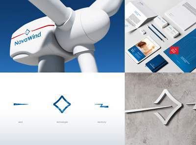 Nova wind eco electricity energy logo technology wind