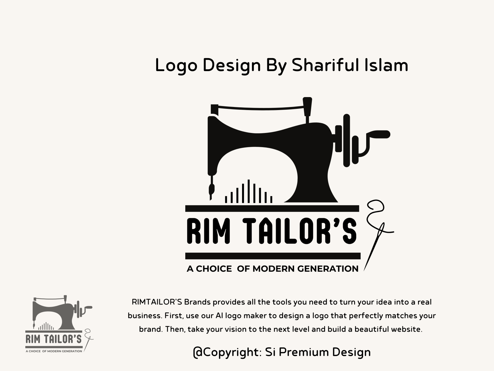 Logo Design for Modern and Red Clothing Tailor Shop with Tailor Machine  Element | Photos