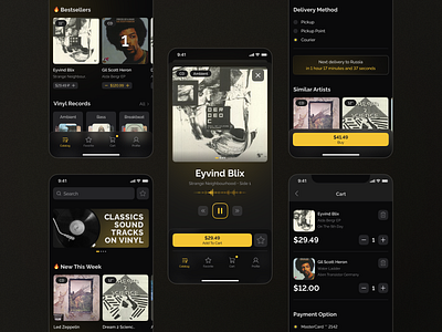 HSV - online store of vinyl records (Mobile App) app chart design ecommerce equalizer ios mobile music ui ux