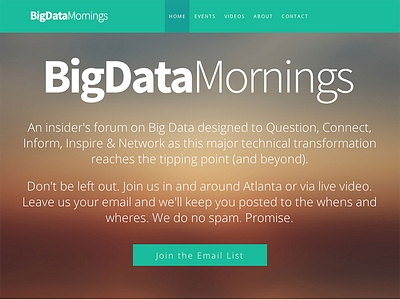 Big Data Mornings Website flat one page responsive website