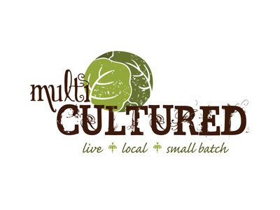 Multicultured Logo fermentation local local business local food logo sauerkraut small business