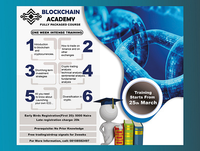 BlockChain Academy Flyer flyer graphics design illustrator photoshop