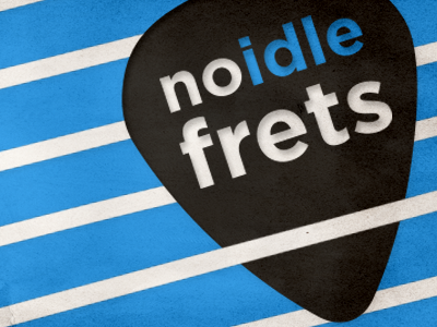No Idle Frets Facebook Cover Photo blue note guitar guitar pick jazz music pick podcast strings