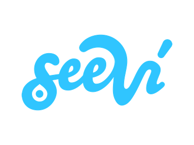 SeeVí Branding app blue brand branding design identity logo movement product script