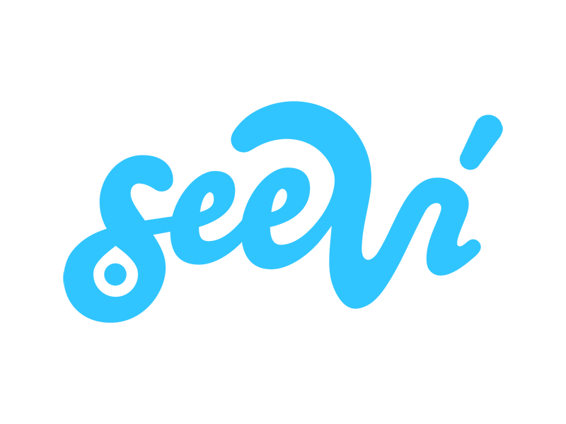 SeeVí Branding script movement blue brand product app identity design logo branding