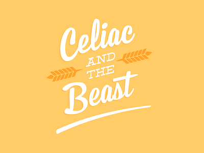 Celiac and the Beast Logo celiac gluten free logo retro script wheat