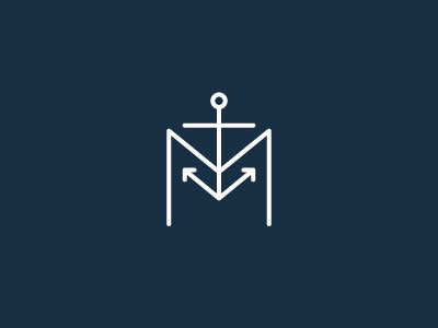 Matt Saling - Self Branding anchor line logo m nautical