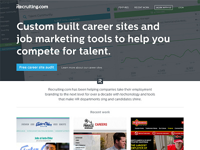 Recruiting.com Concept landing page one page website