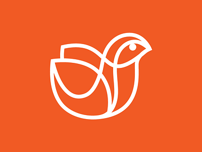 Bird is the word bird icon illustration line logo