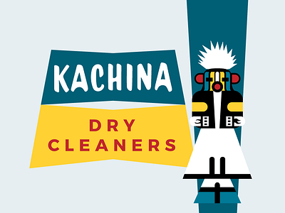 Kachina Dry Cleaners kachina sign typography