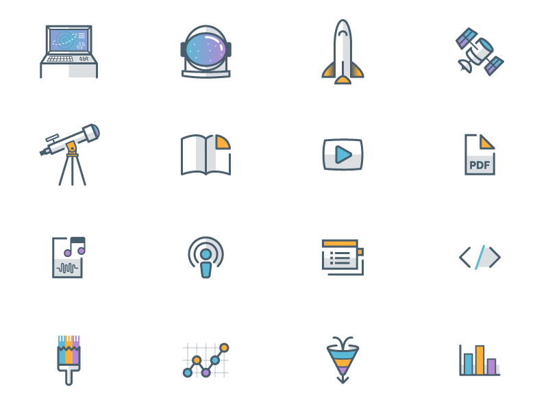 Space Themed Icons by Matt Saling on Dribbble