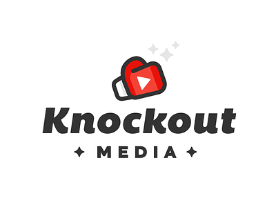 Knockout Media boxing glove illustration logo
