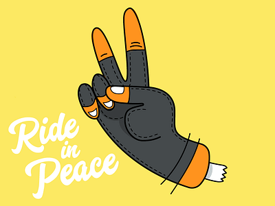 Ride In Peace hand illustration peace