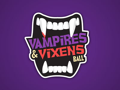 Vampire and Vixens Ball fangs fat lines halloween identity logo teeth typography vampire vixens
