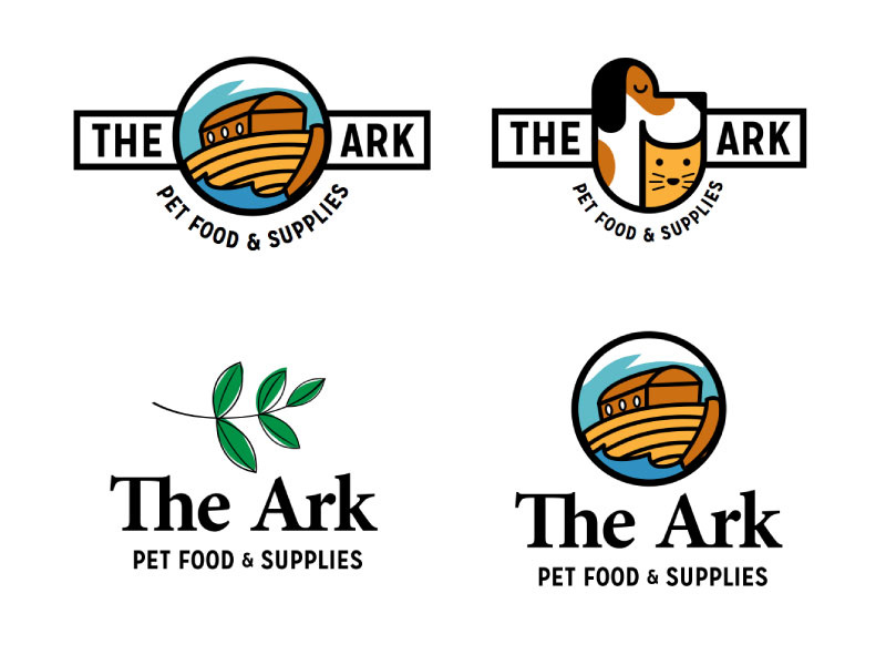 The Ark Logo Concepts ark brand pets cat dog animals logo
