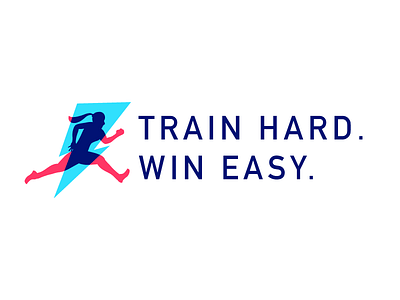 Train Hard. Win Easy. fitness girls lightening logo sports strength women