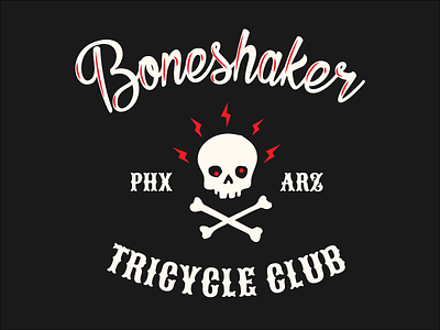 Boneshaker Tricycle Club arizona crossbones hot-rod lettering motorcycle phoeinx skull tricycle typography