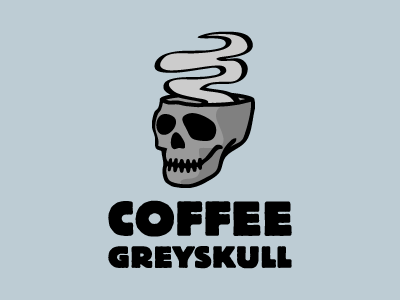 Coffee Greyskull coffee illustration logo skull