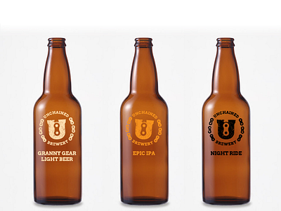 Unchained V1 Beers beer bikes brewery chain logo u