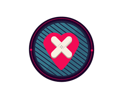 Love4love half tone heart icon logo