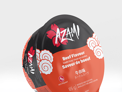 Azami noodles package design project branding design graphic design logo package design