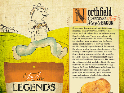 Local Legends Chips Illustration character development chips design illustration legends packaging pigman typography vermont