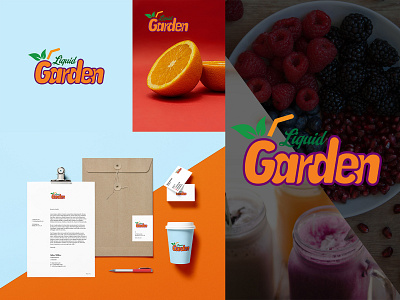 Logo and brand identity for a juice shop.