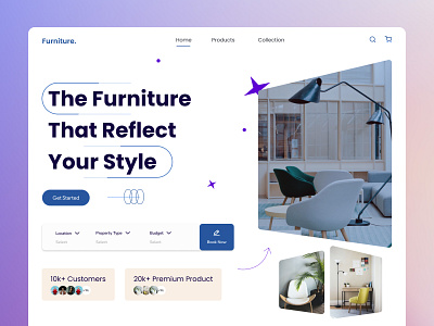 Design Interior - Website concept furniture landing page design furniture landing page website furniture store landing page furniture ui design interior design header interior design website