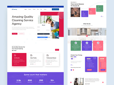 Cleaning Service Website cleaner cleaning cleaning company cleaning services corporate cleaning service design house clean house keeping landing page office cleaning services ui uiux web ui webdesign website