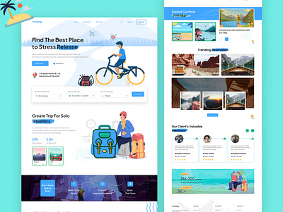 Travel Agency web design - Travel : Tour : Trip advanture agency booking hero section homepage landing page tour tourism travel traveling trip ui ui design uiux ux vacation webdesign website