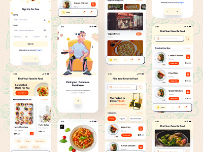 Simple Food Delivery App Concept app burger app card clean delicious delivery design fast food finder food food delivery lunch mobile app noodles pizza app recipe restaurent app ui uiux ux