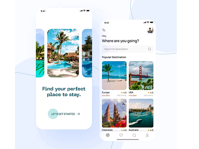 Hotel Booking App UI/UX app branding design illustration ui ux vector