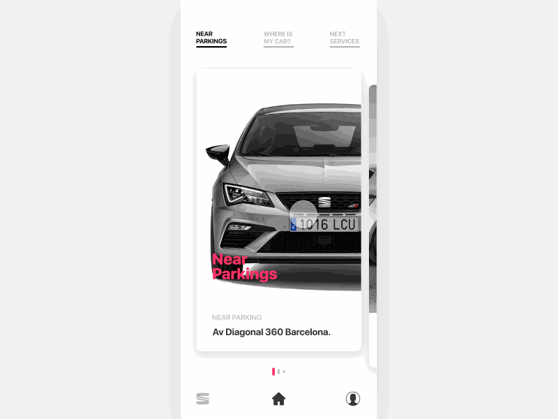 Paralax with studio Car app ios app automotive car cards charts dashboard design ios maps mobile ui