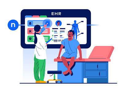 Visit and EHR Update branding concept design docotor ehr healthcare illustration nurse vector