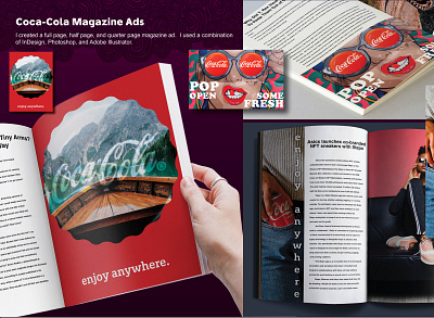 Coca-Cola Magazine Ads advertisement design graphic design indesign magazines photoshop