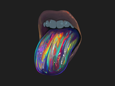 Rainbow Tongue colorful huhwnart lips mouth rainbow tongue